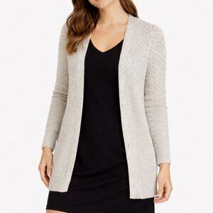 Eileen Fisher Cardigan Womens Large Cream Cotton Open Knit Sweater CA34460 R5TPT